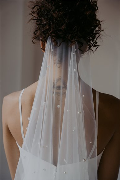 One Layer Veil with pearls